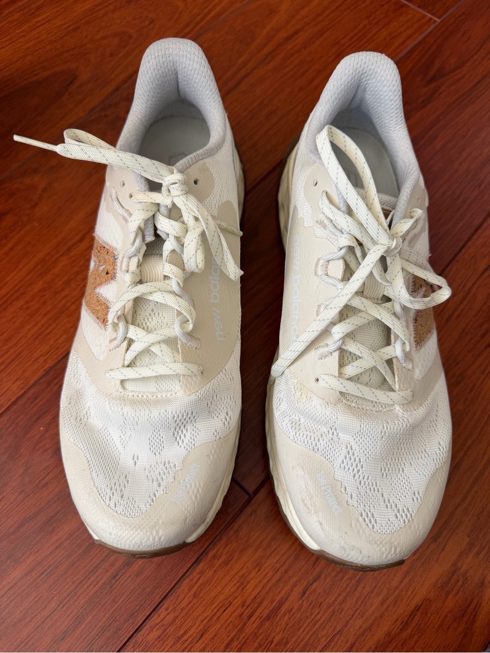 New Balance Cream and Tan Athletic Sneakers